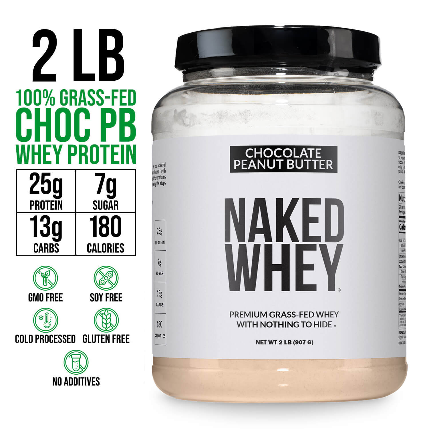 Chocolate Peanut Butter Whey Protein Powder 2LB - Chocolate PB