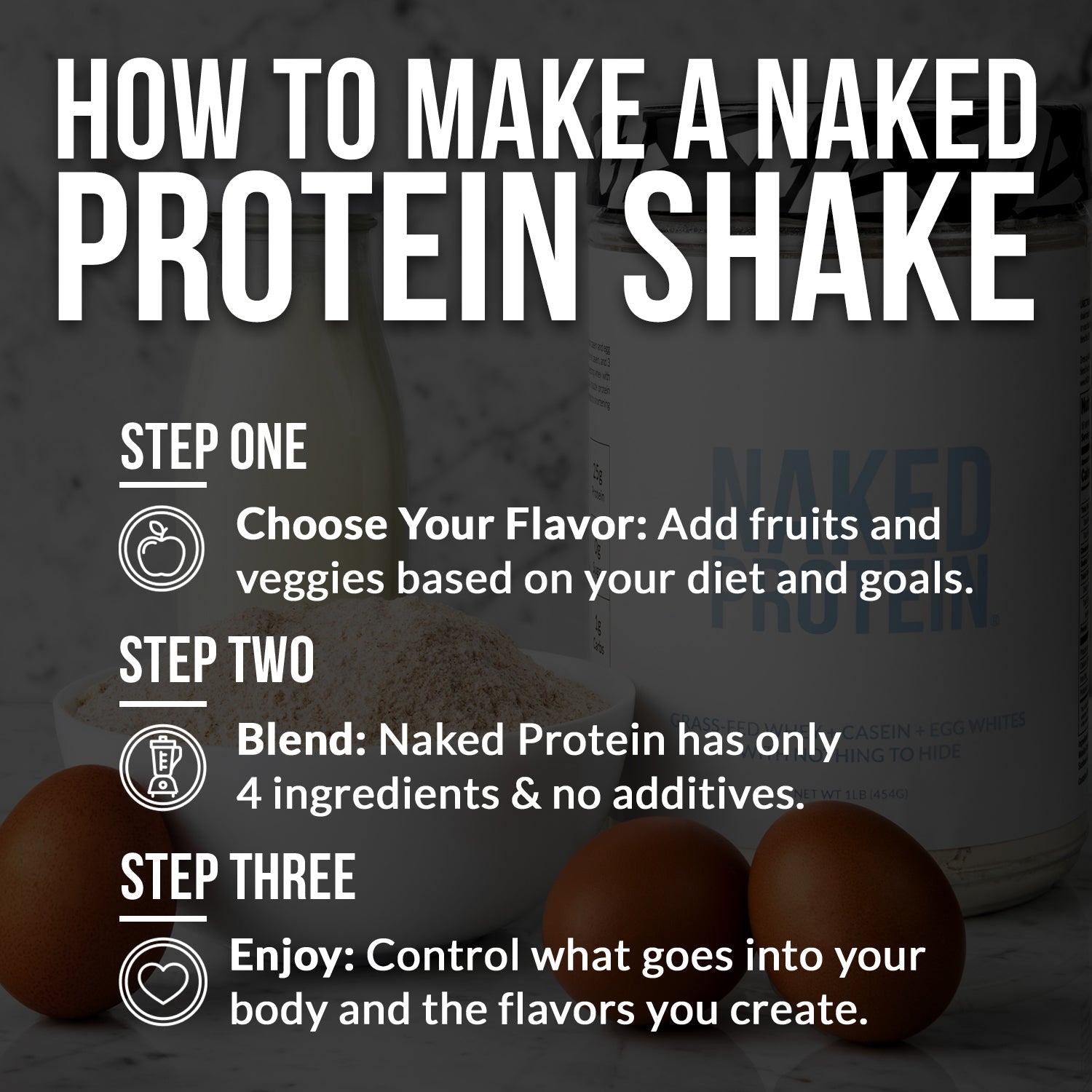 Protein Powder Blend - 3LB Egg Whey & Casein Protein Blend - 3LB
